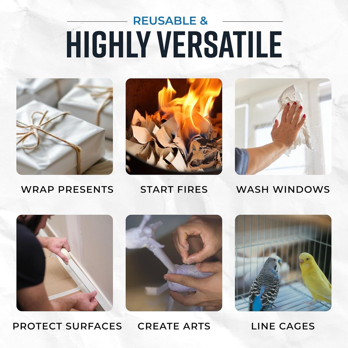 Bryco Goods Newsprint Packing Paper Sheets for Moving - 5lb - 160 Sheets - Moving & Shipping Supplies - 27" x 17" - Wrapping & Protecting Fragile Items - Newspaper Paper 🍁 All In One Marketplace Canada
