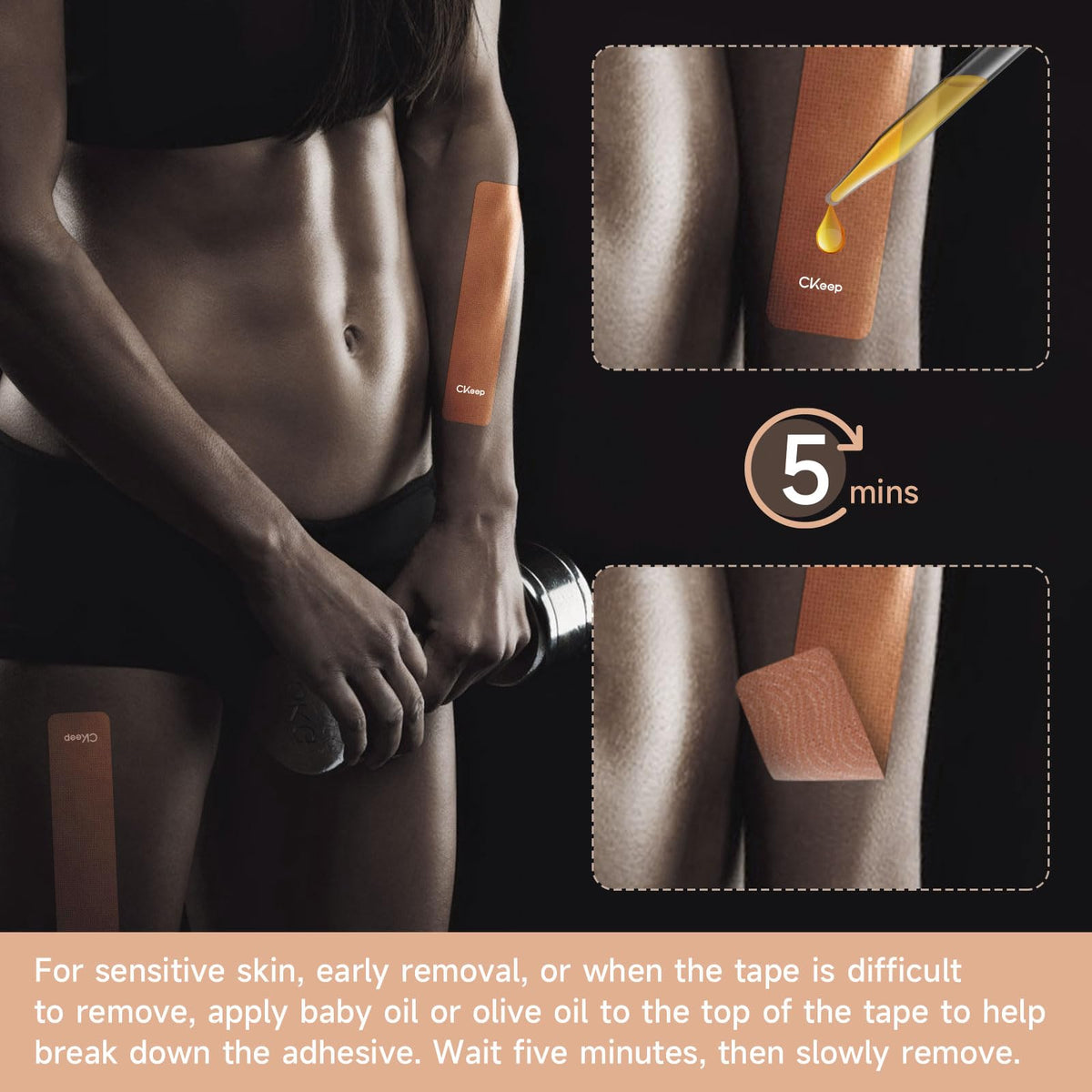 CKeep Kinesiology Tape, Original Cotton Elastic Athletic Tape 2Rolls, Beige 🍁 All In One Marketplace Canada