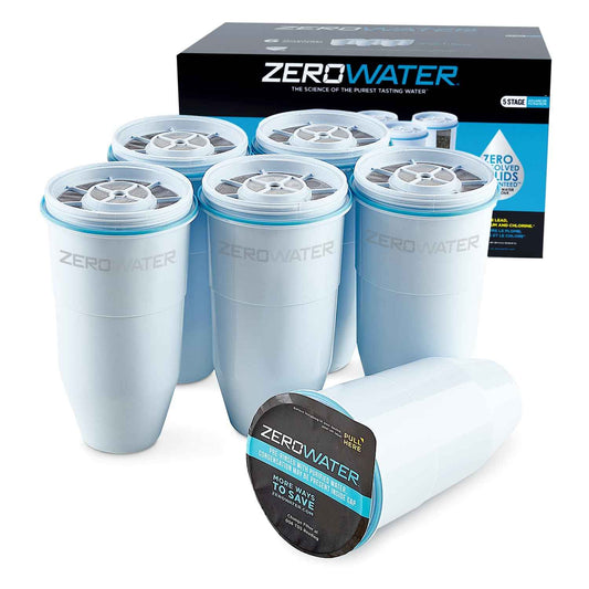 ZeroWater Official Replacement Filter - 5-Stage 0 TDS Filter Replacement - System IAPMO Certified to Reduce Lead, Chromium, and PFOA/PFOS, 6-Pack 🍁 All In One Marketplace Canada