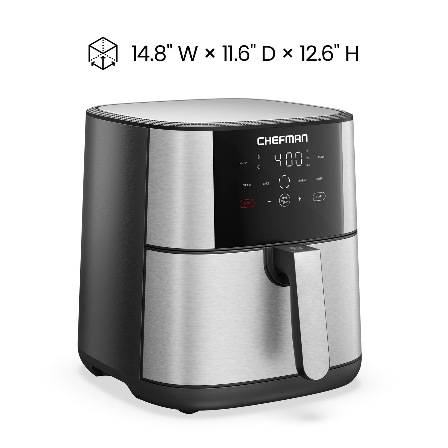 Chefman TurboFry® Touch Air Fryer, XL 8-Qt (7.5L) Family Size, One-Touch Digital Control Presets, French Fries, Chicken, Meat, Fish, Nonstick Dishwasher-Safe Parts, Automatic Shutoff, Stainless Steel 🍁 All In One Marketplace Canada