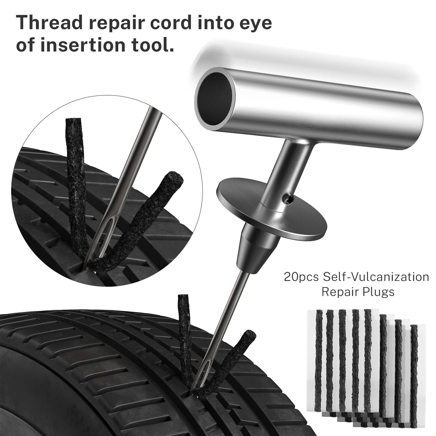 AUTOWN Flat Tire Repair Kit with Plugs 31 Pcs for Car, Motorcycle, ATV, Jeep, Truck, Tractor Flat Tire Puncture Repair 🍁 All In One Marketplace Canada