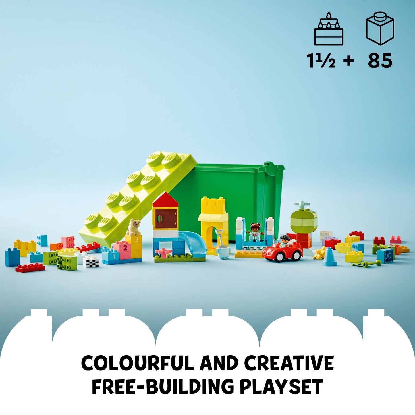 LEGO DUPLO Classic Deluxe Brick Box 10914 Starter Set - Features Storage Box, Bricks, Duplo Figures, Dog, and Car, Creative Play, Great Early Learning Toy for Toddlers Ages 18+ Months 🍁 All In One Marketplace Canada
