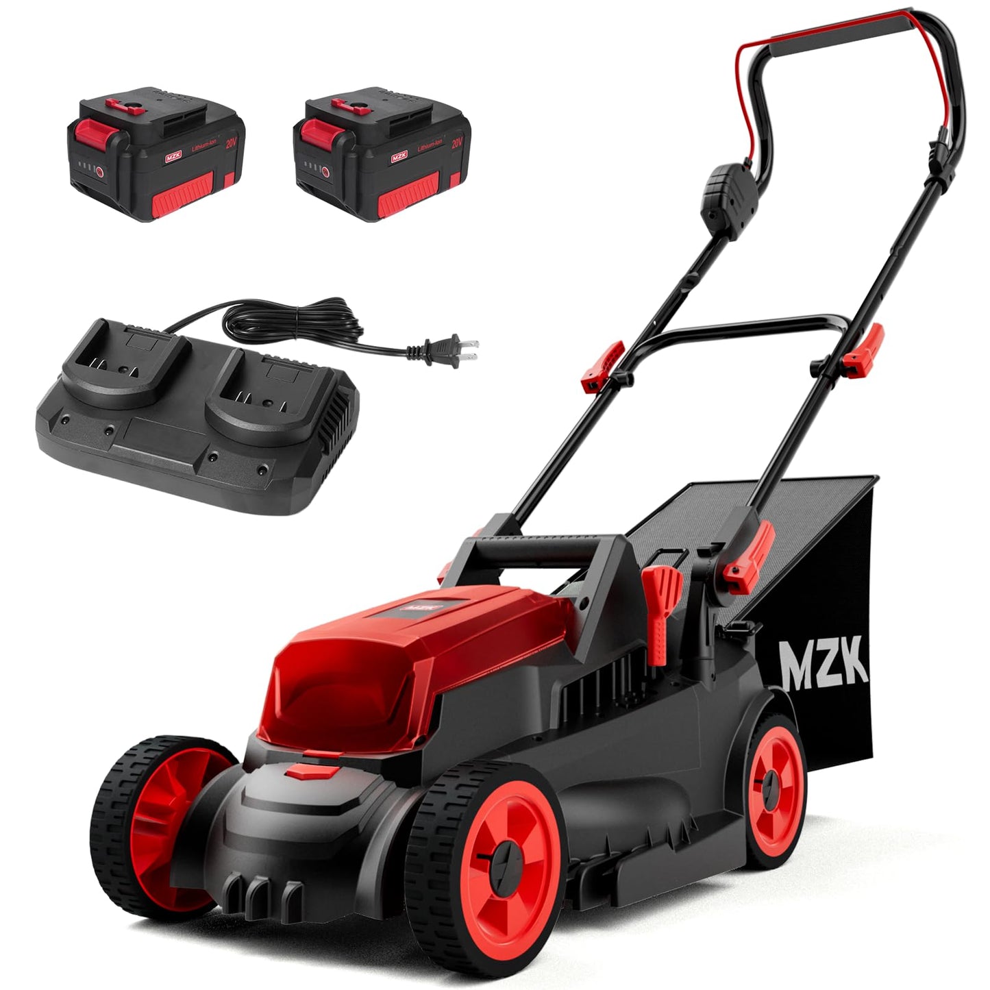 MZK 40V(2 x 20V) 13” Cordless Electric Lawn Mower, Electric Mower with 4-Position Height Adjustment, Compact and Lightweight Push Battery Powered Lawn Mower (LM13CA08) 🍁 All In One Marketplace Canada