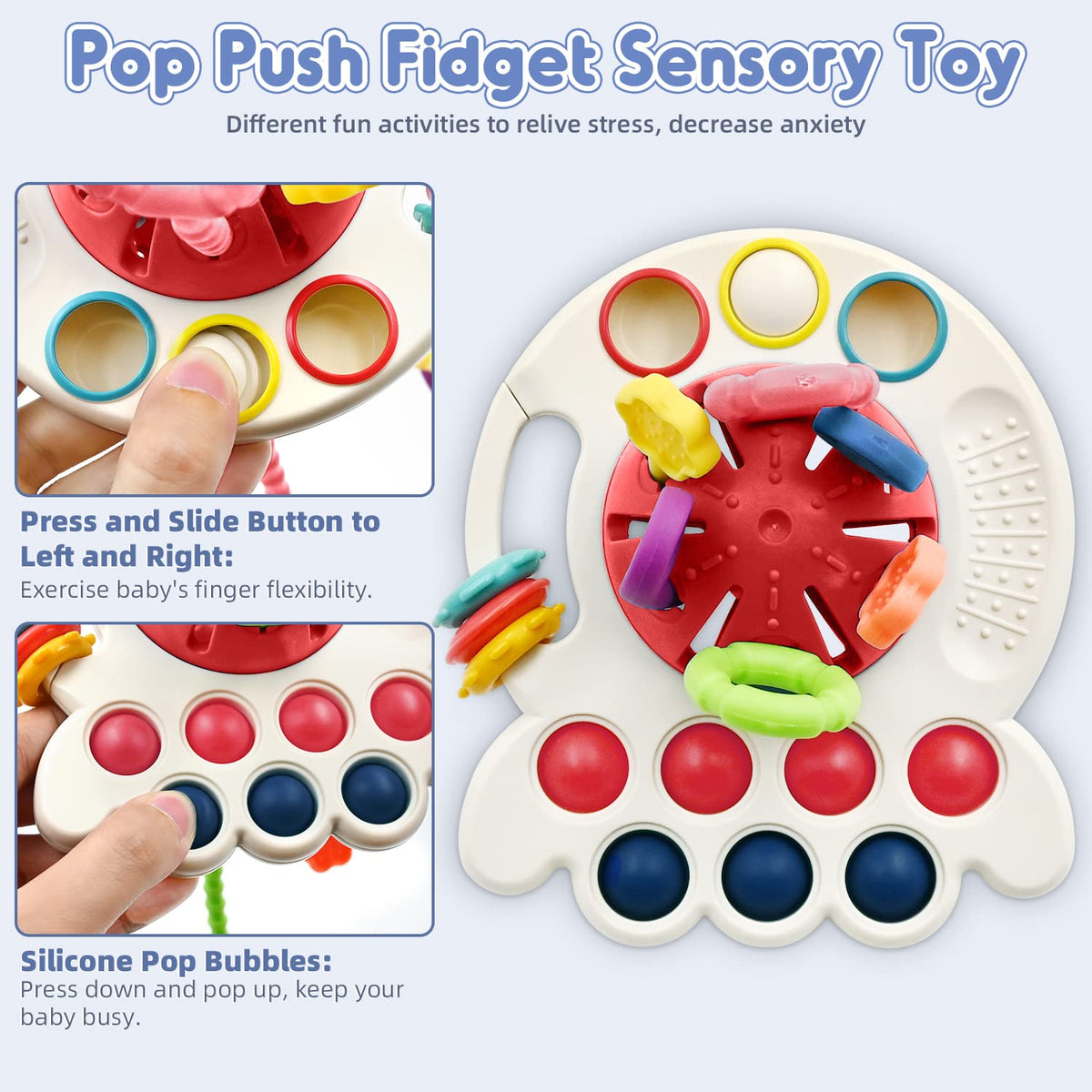 Sensory Montessori Toys for Baby 18 Months, Toddler Travel Toys for 2 Year Old Boy Girl Birthday Gifts, Soft Pull String Fidget Educational Learning Bath Toys for 18 Months Infant Newborn 🍁 All In One Marketplace Canada