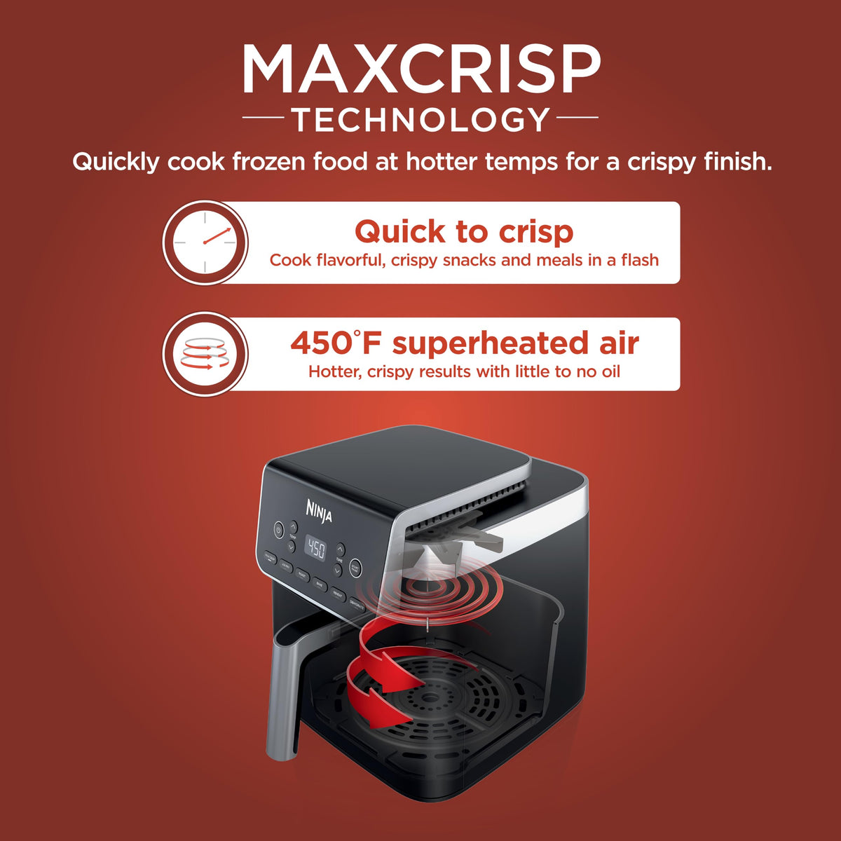 Ninja Air Fryer Pro XL 6-in-1 with 6.5 QT Capacity, Max Crisp, Air Fry, Air Roast, Bake, Reheat, Dehydrate, Max Crisp Technology with 450F, Nonstick Basket & Crisper Plate, AF181C (Canadian Version) 🍁 All In One Marketplace Canada