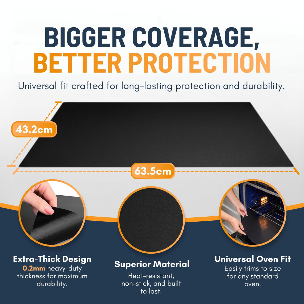 Oven Liners for Bottom of Oven - 2 Pack Large Heavy Duty Mats, 17”x25” Non-Stick Reusable Liner for Electric, Gas, Toasters, Grills - BPA & PFOA Free Kitchen Accessory to Keep It Clean (Black) 🍁 All In One Marketplace Canada