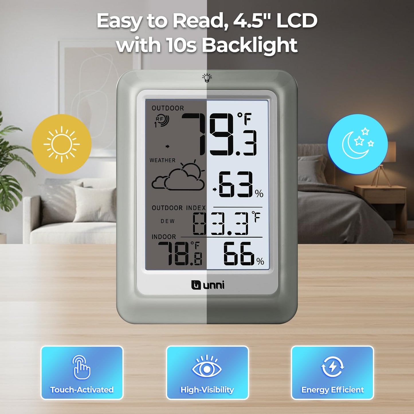 Indoor Outdoor Thermometer Hygrometer Wireless Weather Station, Temperature Humidity Monitor Battery Powered Inside Outside Thermometers with 330ft Range Remote Sensor and Backlight Display 🍁 All In One Marketplace Canada