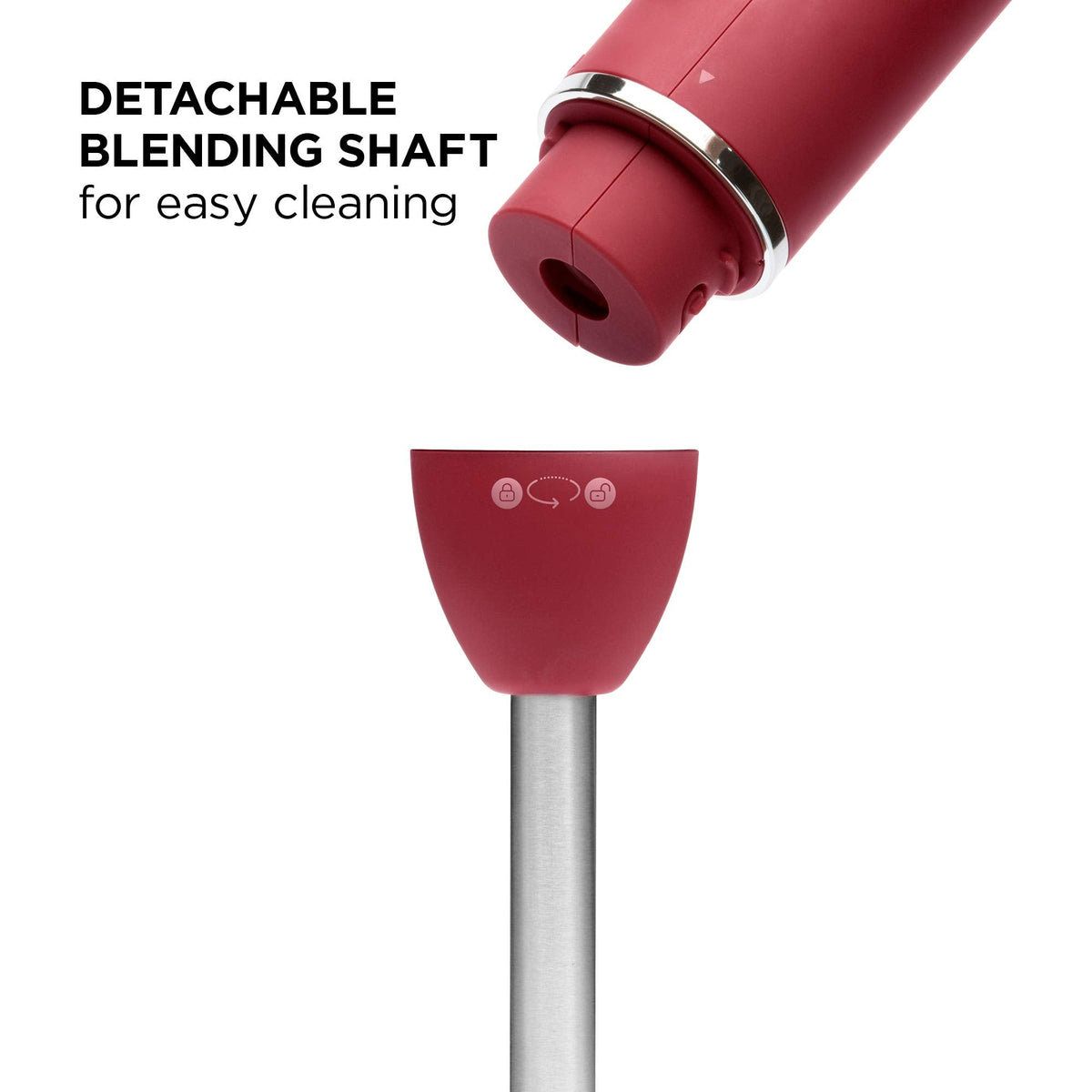 Chefman Immersion Blender, 300W Hand Blender with Stainless Steel Blades, Powerful Electric Ice Crushing 2-speed Control Handheld Food Mixer, Purées, Smoothies, Shakes, Sauces & Soups, Red 🍁 All In One Marketplace Canada