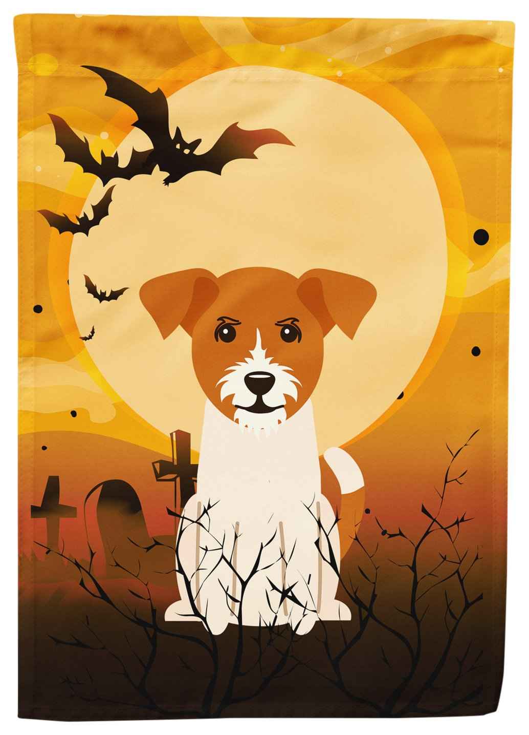 Caroline's Treasures BB4374CHF Halloween Jack Russell Terrier Flag Canvas House Size, Large, Multicolor