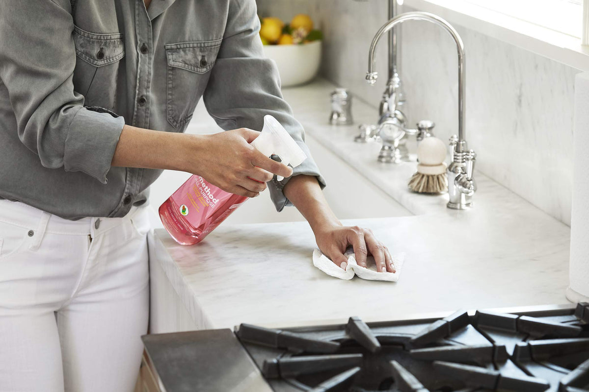 Method All-Purpose Cleaner Spray, Plant-Based and Biodegradable Formula Perfect for Most Counters, Tiles, Stone, and More, Pink Grapefruit Scent, 828 ml Spray Bottles, 8 Pack, Packaging May Vary 🍁 All In One Marketplace Canada