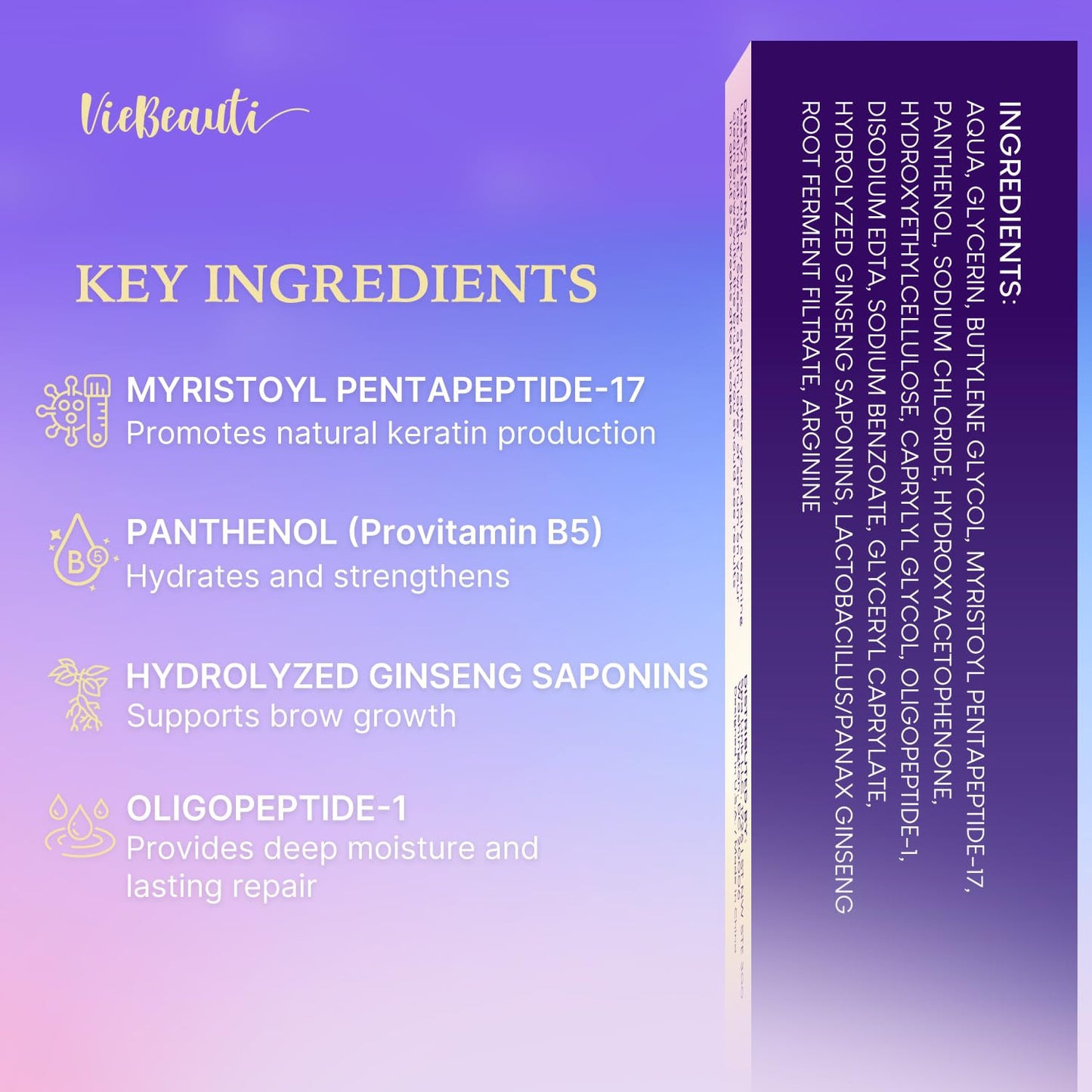 Premium Eyelash Serum and Eyebrow Enhancer by VieBeauti, Lash boost Serum for Fuller and Thicker Lashes & Brows (3ML) 🍁 All In One Marketplace Canada