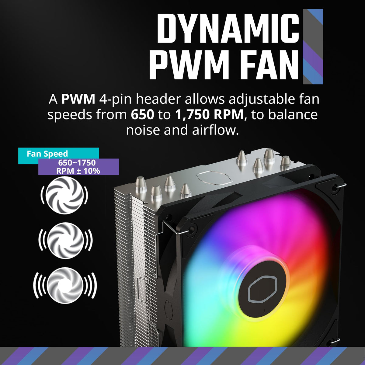 Cooler Master Hyper 212 Spectrum V3 CPU Air Cooler, ARGB Sync, 120mm PWM Fan, 4 Copper Direct Contact Heat Pipes, 152mm Tall, AMD Ryzen AM5/AM4, Intel LGA1700/1200 (RR-S4NA-17PA-R1) 🍁 All In One Marketplace Canada
