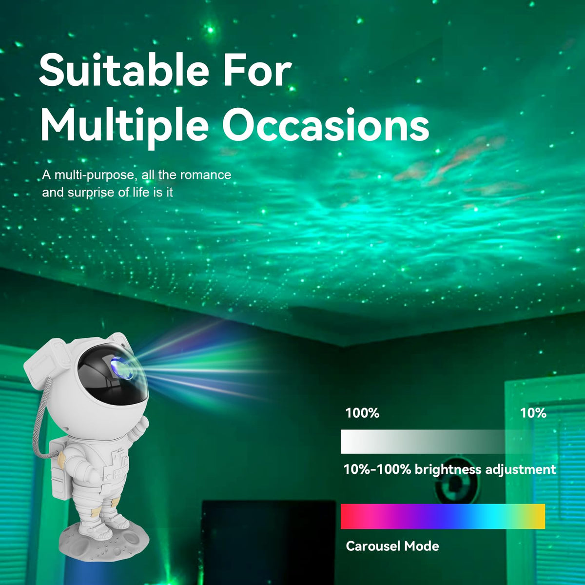 Astronaut Star Projector Night Light - Space Buddy Projector, Galaxy Starry Nebula Ceiling Projection Lamp with Timer and 360°Adjustable, Kids Adults Room Decor, for Bedroom, Game Room etc. 🍁 All In One Marketplace Canada