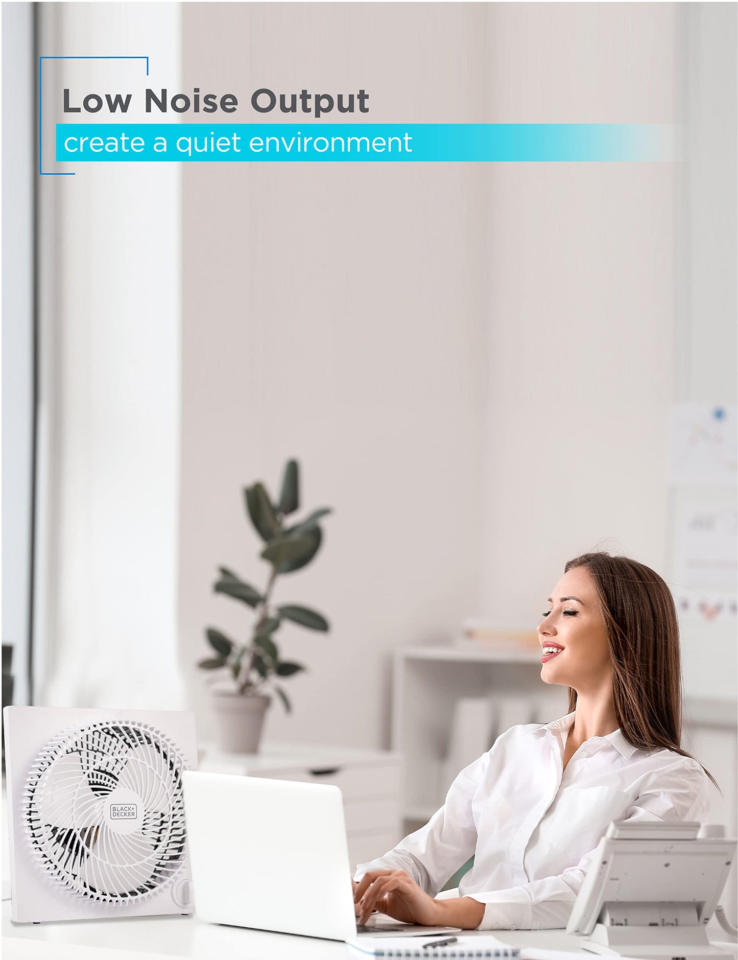 Black & Decker 9 in. Frameless Tabletop Box Fan, White 🍁 All In One Marketplace Canada
