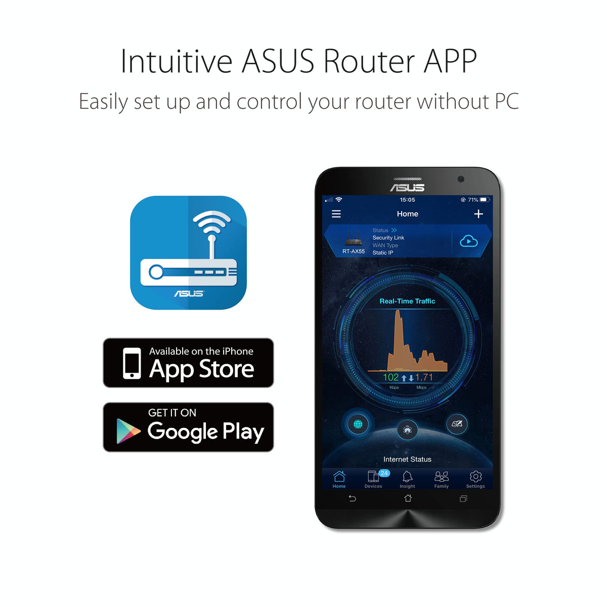 ASUS RT-AX1800S Dual Band WiFi 6 Extendable Router, Subscription-Free Network Security, Parental Control, Built-in VPN, AiMesh Compatible, Gaming & Streaming, Smart Home 🍁 All In One Marketplace Canada