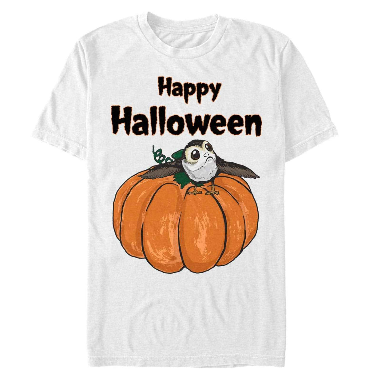 STAR WARS Men's The Last Jedi Happy Halloween PORG T-Shirt, White, 3X