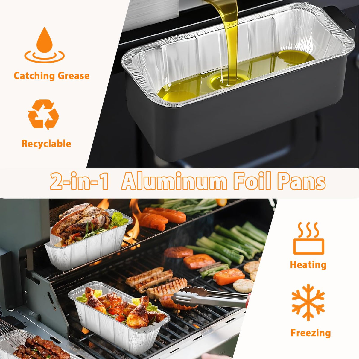 50 Pack Drip Pan Liners for Blackstone Griddle 36" 30" 28" 22" 17", a Cleaning Brush, Aluminum Disposable Grease Drip Cup Liners, Grease Catcher Trays,Griddle Accessories for Outdoor Cooking 🍁 All In One Marketplace Canada