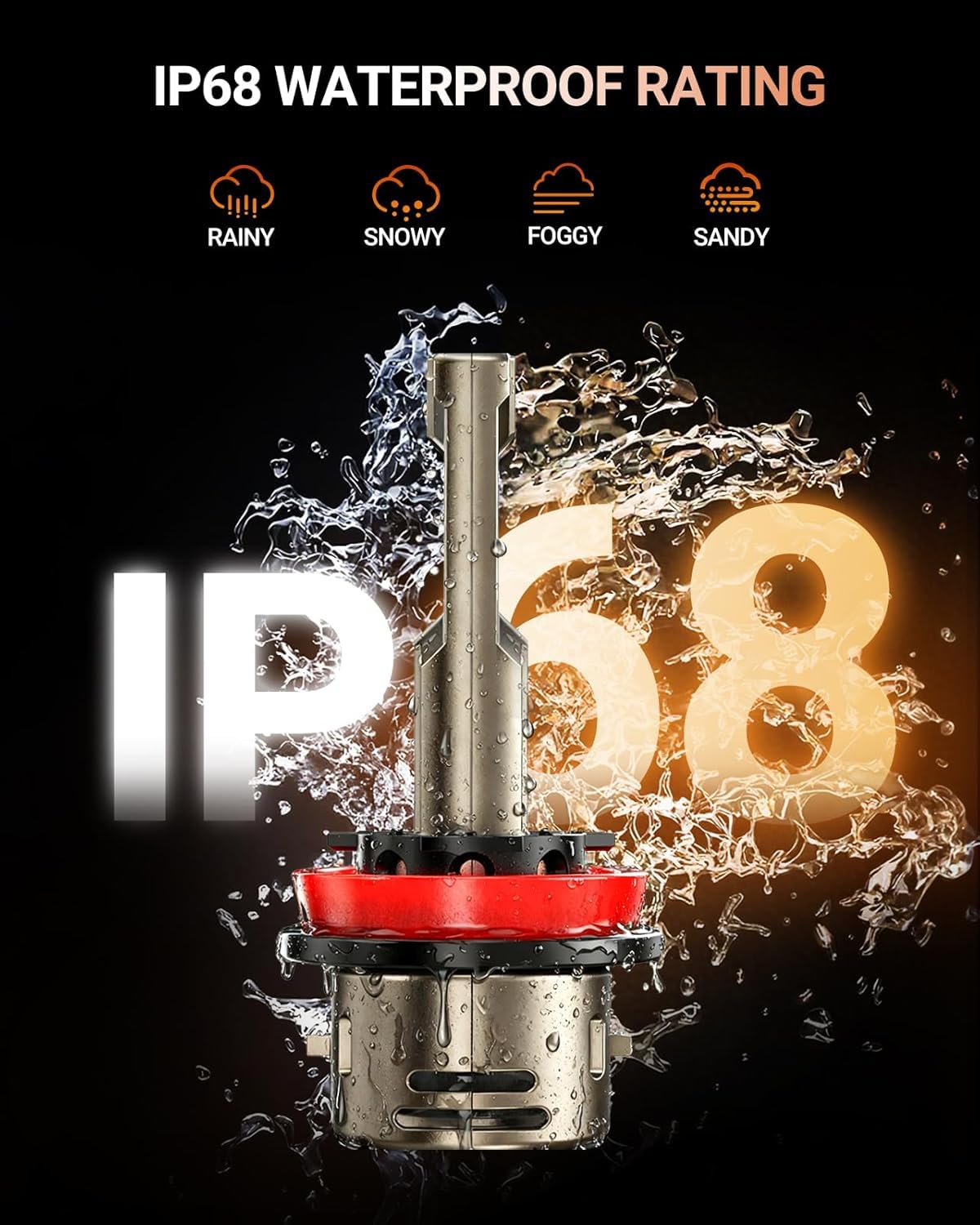 SEALIGHT 2026 Brightest H11/H8/H9/H16 LED Headlight Bulbs, 80000LM 1200% Brighter, 6500K Cool White, 1:1 Halogen Size Wireless, 3 Min Plug and Play Halogen Replacement Conversion Kit, Pack of 2 🍁 All In One Marketplace Canada