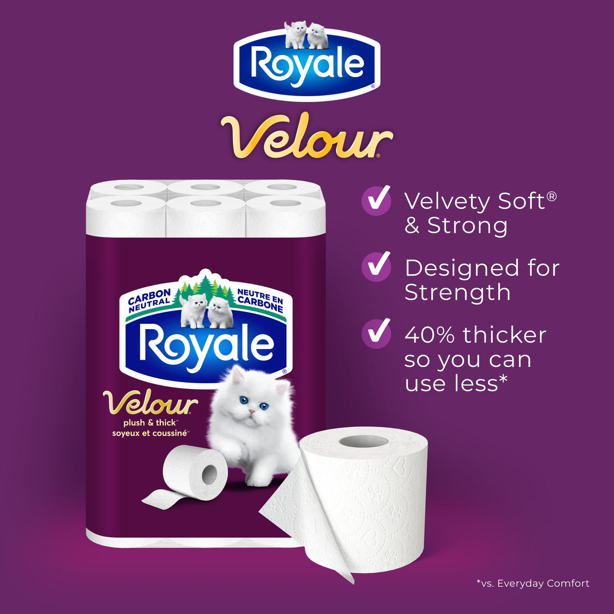 Royale Velour Toilet Paper, 12 Equal 48 Rolls, 284 Bathroom Tissues per roll 🍁 All In One Marketplace Canada
