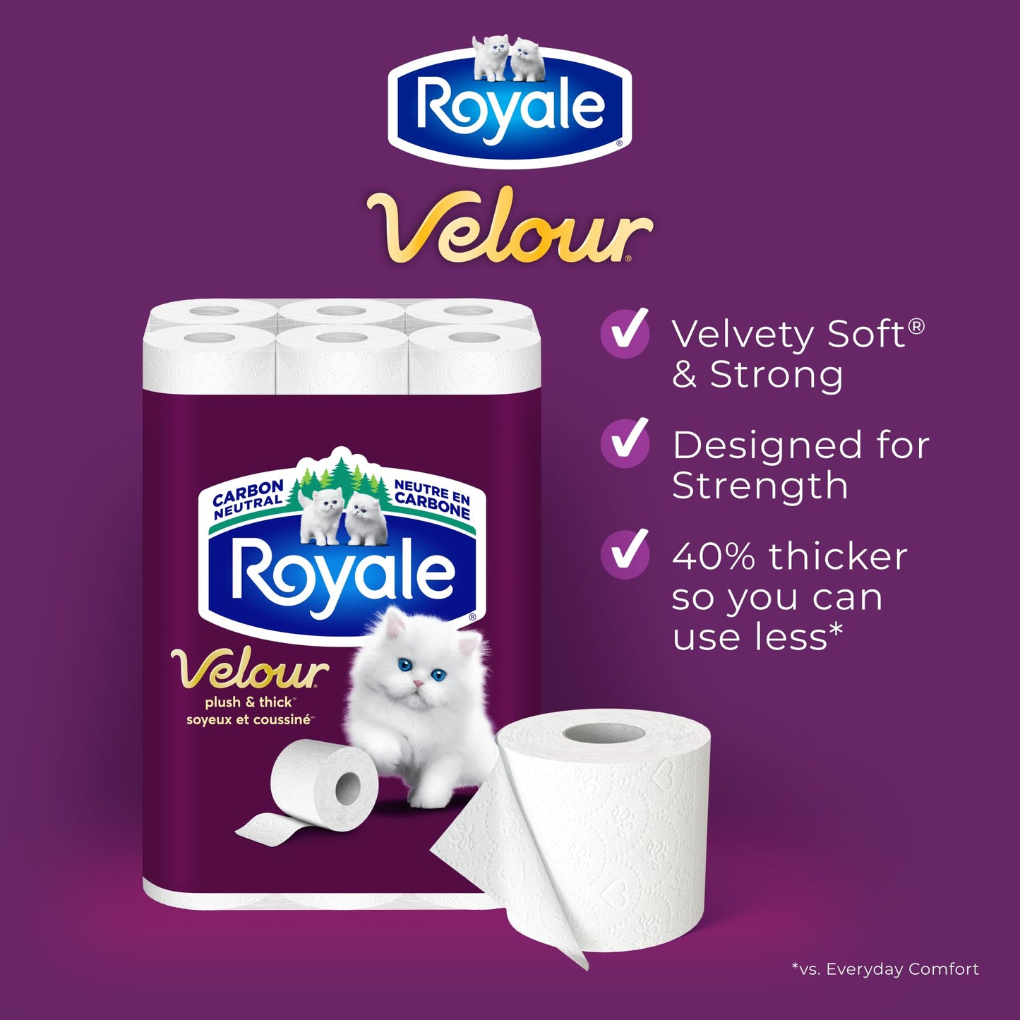 Royale Velour Toilet Paper, 48 Equal 96 Rolls, 142 Bathroom Tissues per roll 🍁 All In One Marketplace Canada
