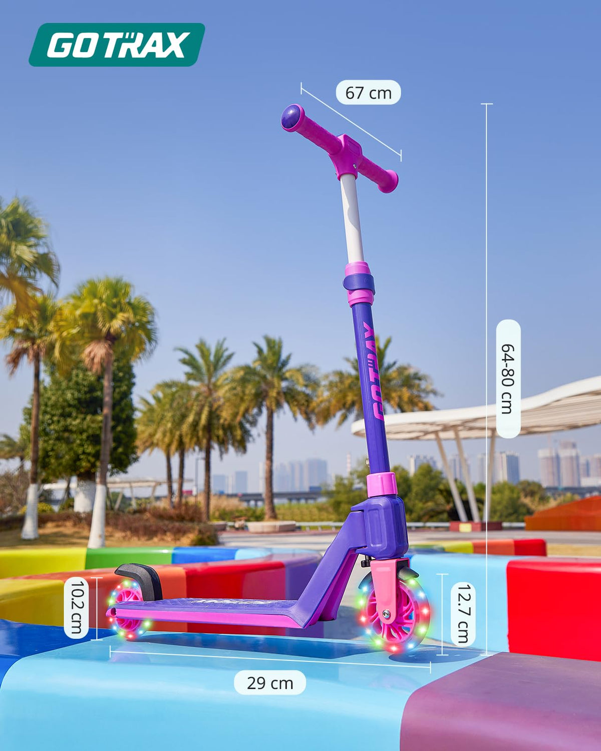 Gotrax K03 Kick Scooter for Kids, 5" LED Lighted Wheels and Adjustable Handlebars, Lightweight Design and Anti-Slip Deck, Max Load 110 Lbs, Kids Scooter for Boys & Girls Ages 3+ 🍁 All In One Marketplace Canada