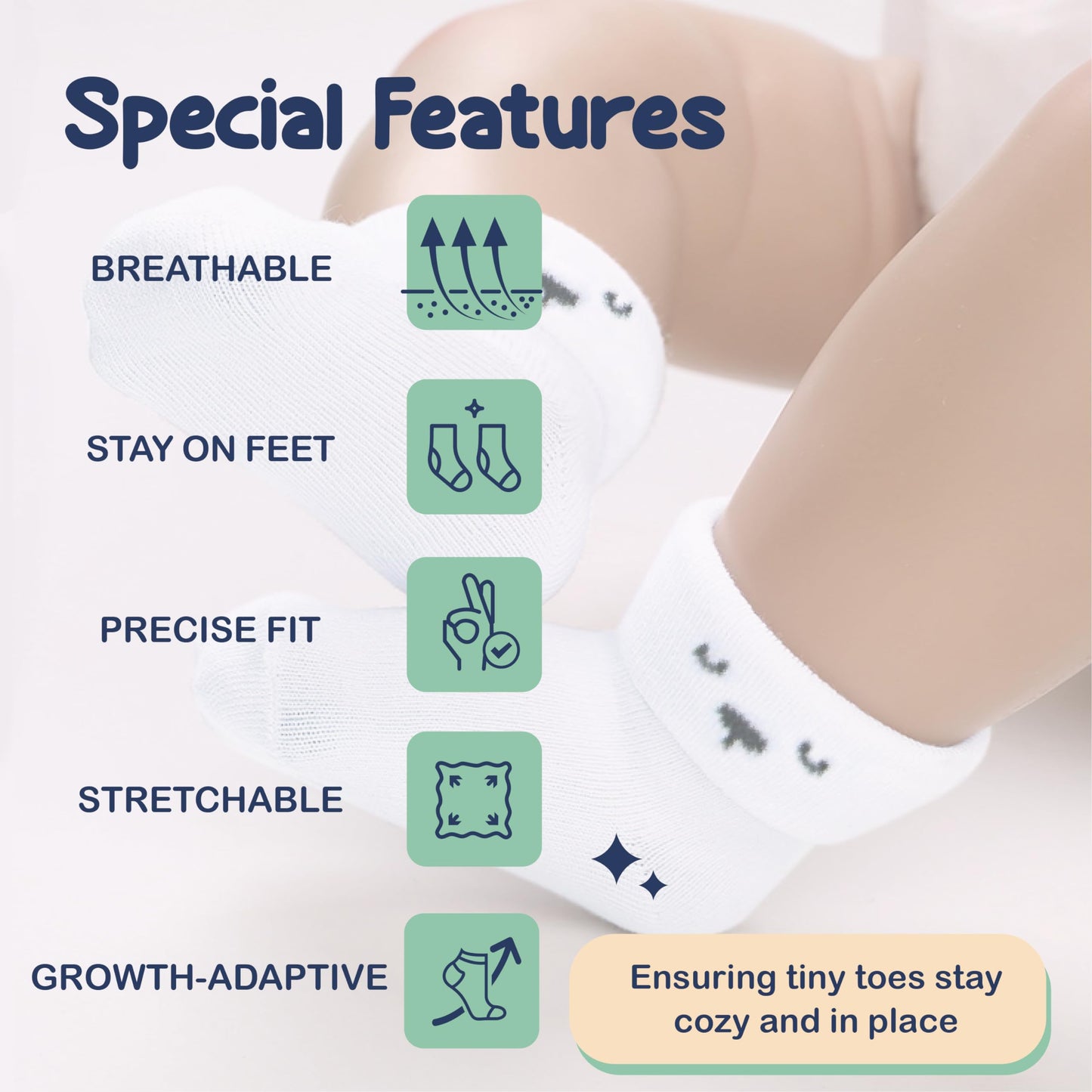 Mother's Choice Organic Cotton Baby Socks 0–6 Months, 12 Pairs Newborn & Infant Socks Soft Hypoallergenic Breathable Gentle On Delicate Skin Stretch Fit Comfortable Daily Essentials For Little Ones 🍁 All In One Marketplace Canada