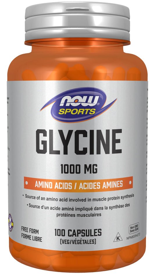 NOW Sports Glycine 1000 mg Vegetable Capsules, 100 Count 🍁 All In One Marketplace Canada