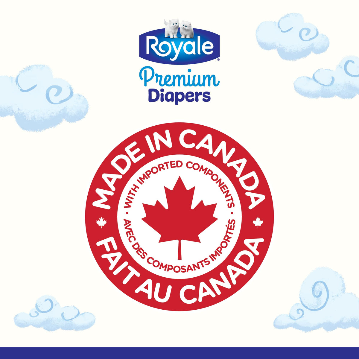Royale Premium Diapers, Size 5 (27+ lb), 135 Count, Disposable Baby Diapers (Packaging may vary) 🍁 All In One Marketplace Canada