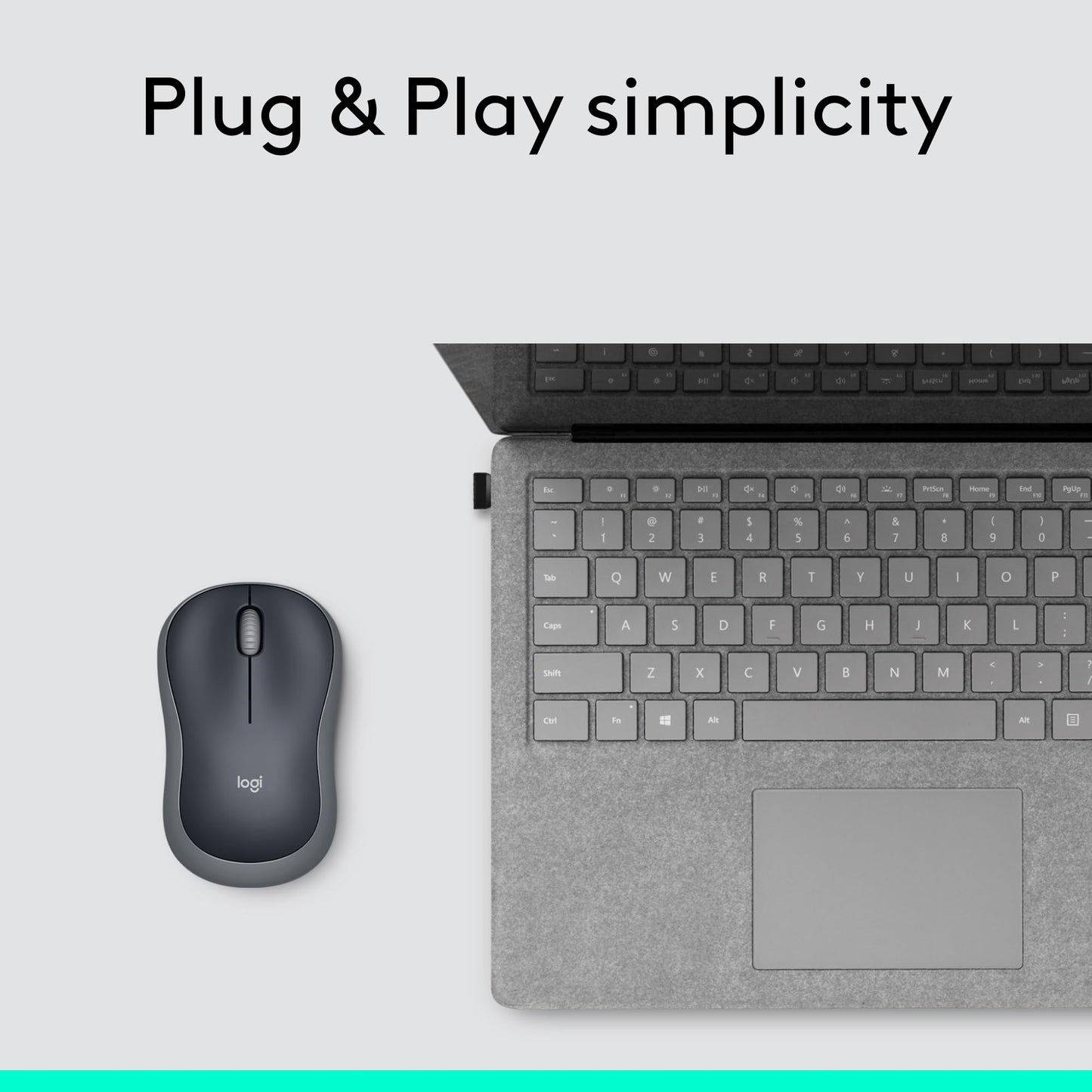 Logitech M185 Wireless Mouse, 2.4GHz with USB Mini Receiver, 12-Month Battery Life, 1000 DPI Optical Tracking, Ambidextrous, Compatible with PC, Mac, Laptop - Swift Grey 🍁 All In One Marketplace Canada