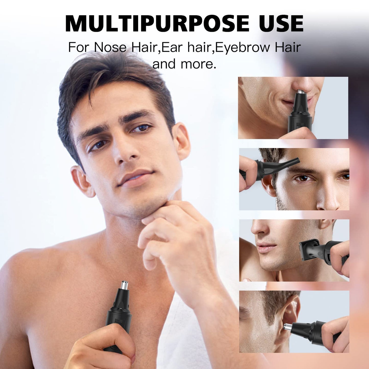 Nose Hair Trimmers for Men and Women-Rechargeable Ear Hair Trimmer-7IN1 Professional Painless Nose Clipper Eyebrow & Facial Hair Trimmer-IPX7 Waterproof Dual Edge Blades for Easy Cleansing-Black 🍁 All In One Marketplace Canada