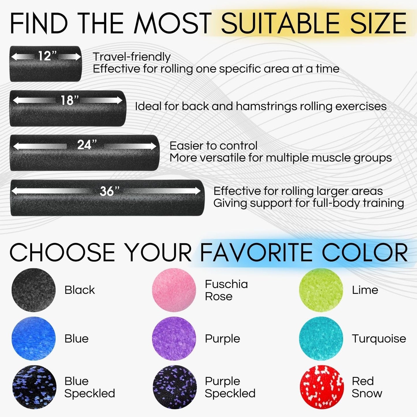 Yes4All EPP Exercise Foam Roller – Extra Firm High Density Foam Roller – Best for Flexibility and Exercises (36 inch, Black) 🍁 All In One Marketplace Canada