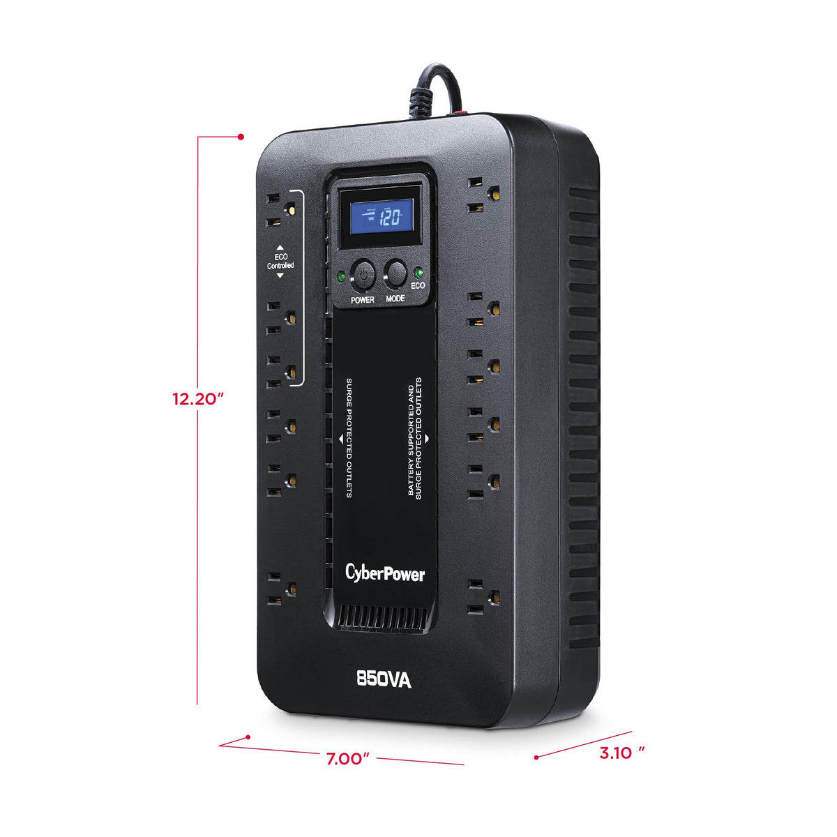 CyberPower EC850LCD Ecologic Battery Backup & Surge Protector UPS System, 850VA/510W, 12 Outlets, ECO Mode, Compact, Uninterruptible Power Supply 🍁 All In One Marketplace Canada
