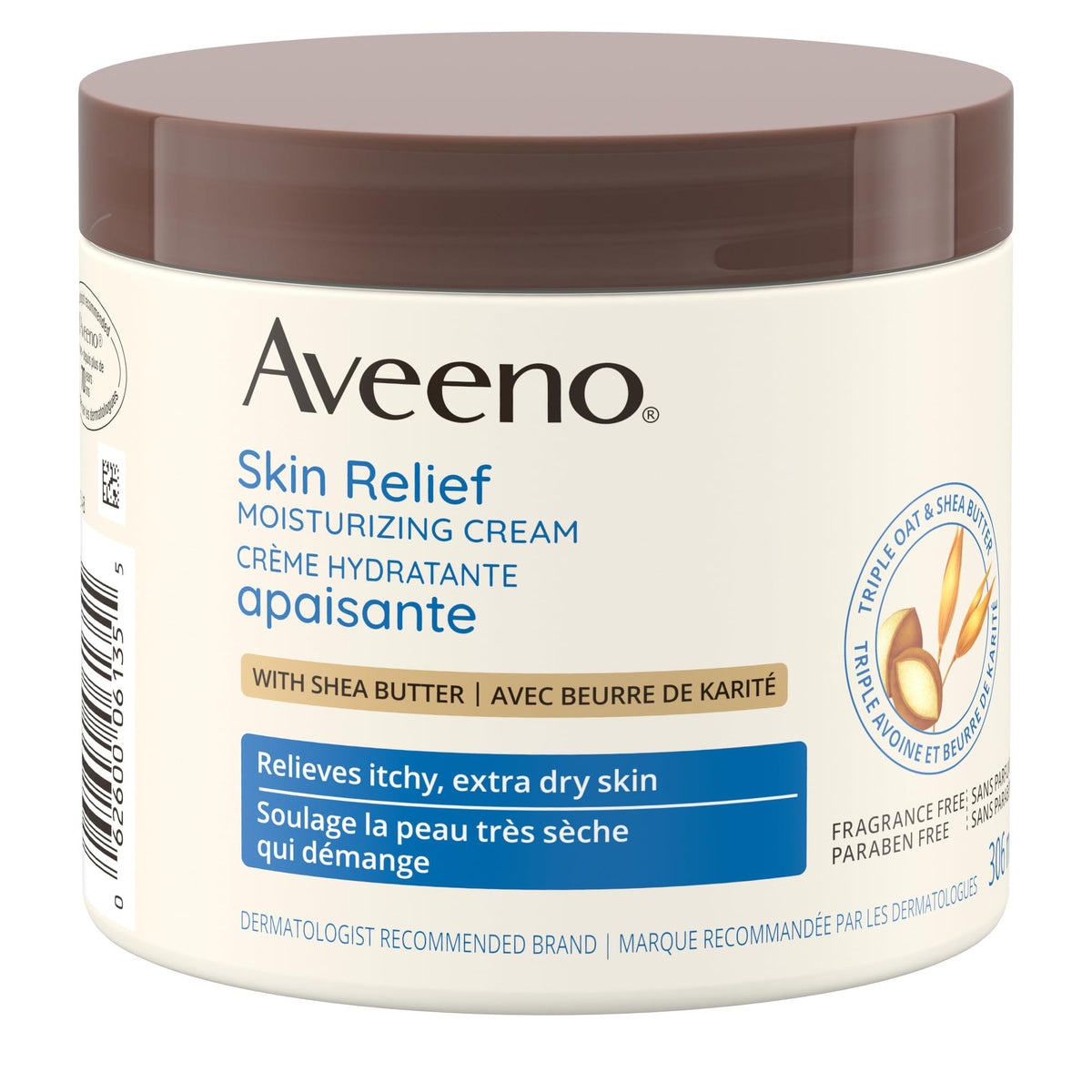 Aveeno Skin Relief Moisturizing Cream, Body Lotion, Shea Butter, Oat Extract, Extra Dry Skin Moisturizer, Fragrance Free, 306-mL 🍁 All In One Marketplace Canada