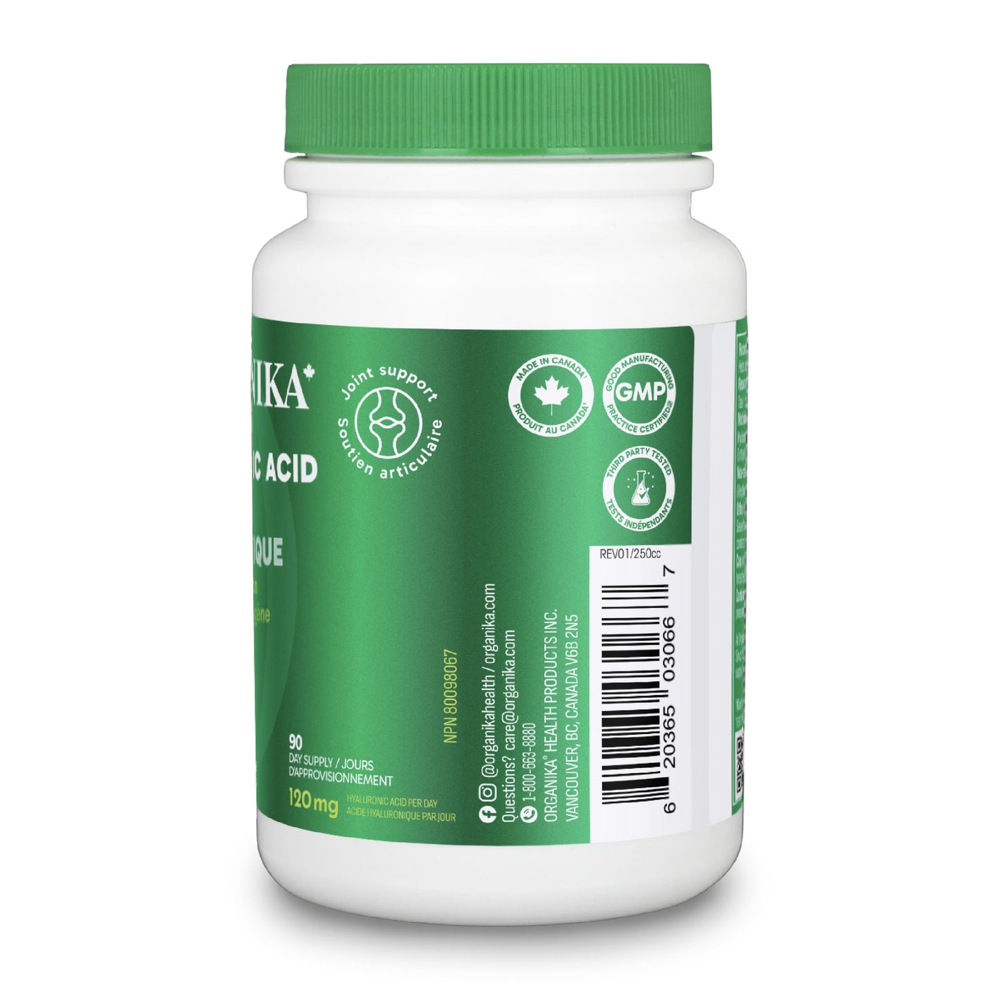 Organika Canadian-Made Hyaluronic Acid With Vitamin C 90 Vcaps 🍁 All In One Marketplace Canada
