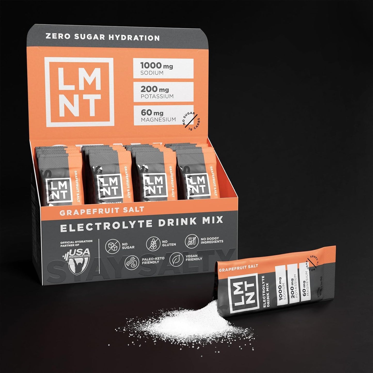 LMNT Keto Electrolyte Drink Mix | Paleo Hydration Powder | No Sugar, No Artificial Ingredients | Grapefruit Salt | 30 Stick Packs 🍁 All In One Marketplace Canada