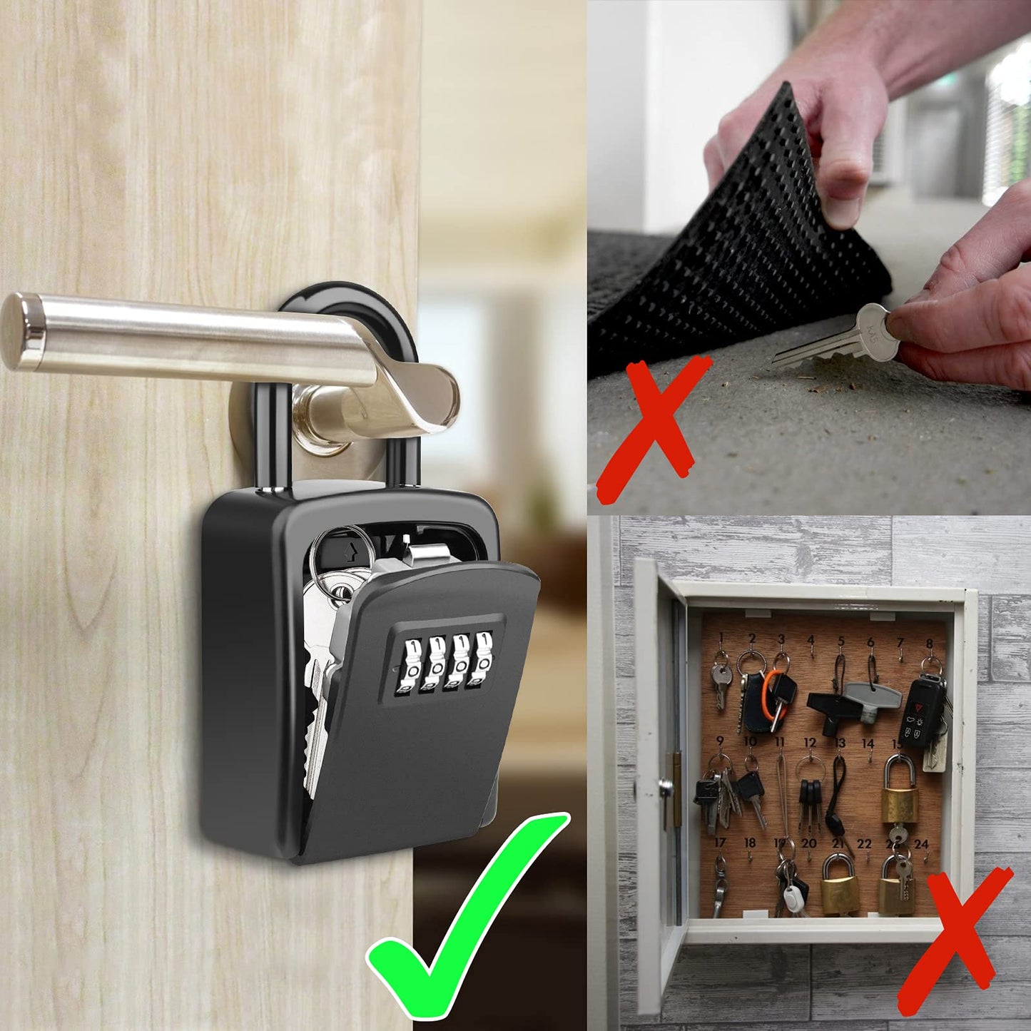 Key Lock Box, [No Installation Require] Diyife Portable Outdoor Lock Box for Keys with Removable Shackle, 5 Keys Capacity, Weatherproof 4-Digit Combination Key Safe for Home AirBnb Office 🍁 All In One Marketplace Canada