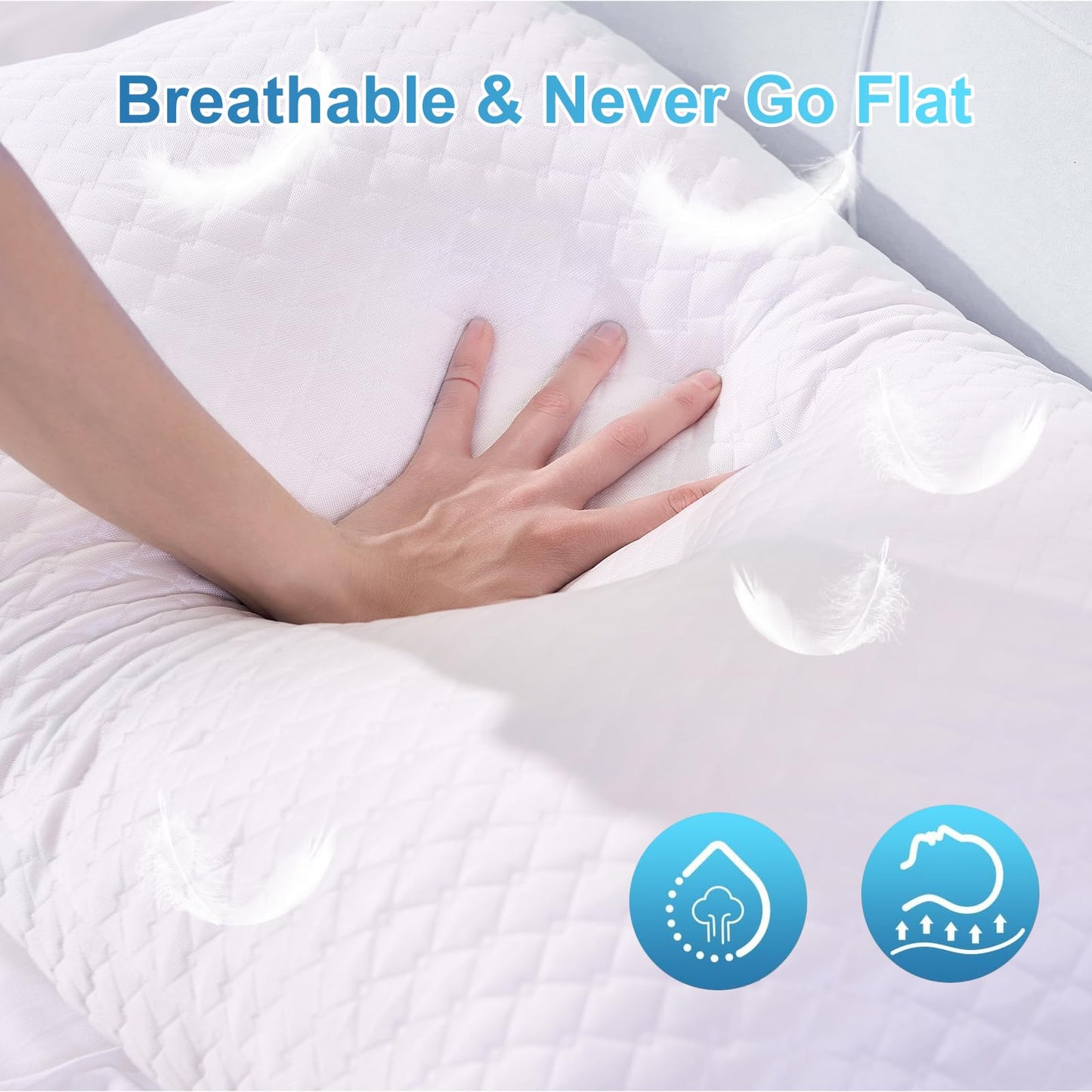 NTCOCO Cooling Bed Pillows Queen Size Pack of 2 for Sleeping Shredded Memory Foam Bed Pillows Adjustable Gel for Side Stomach Back Sleepers Washable Removable Cover Cover 🍁 All In One Marketplace Canada