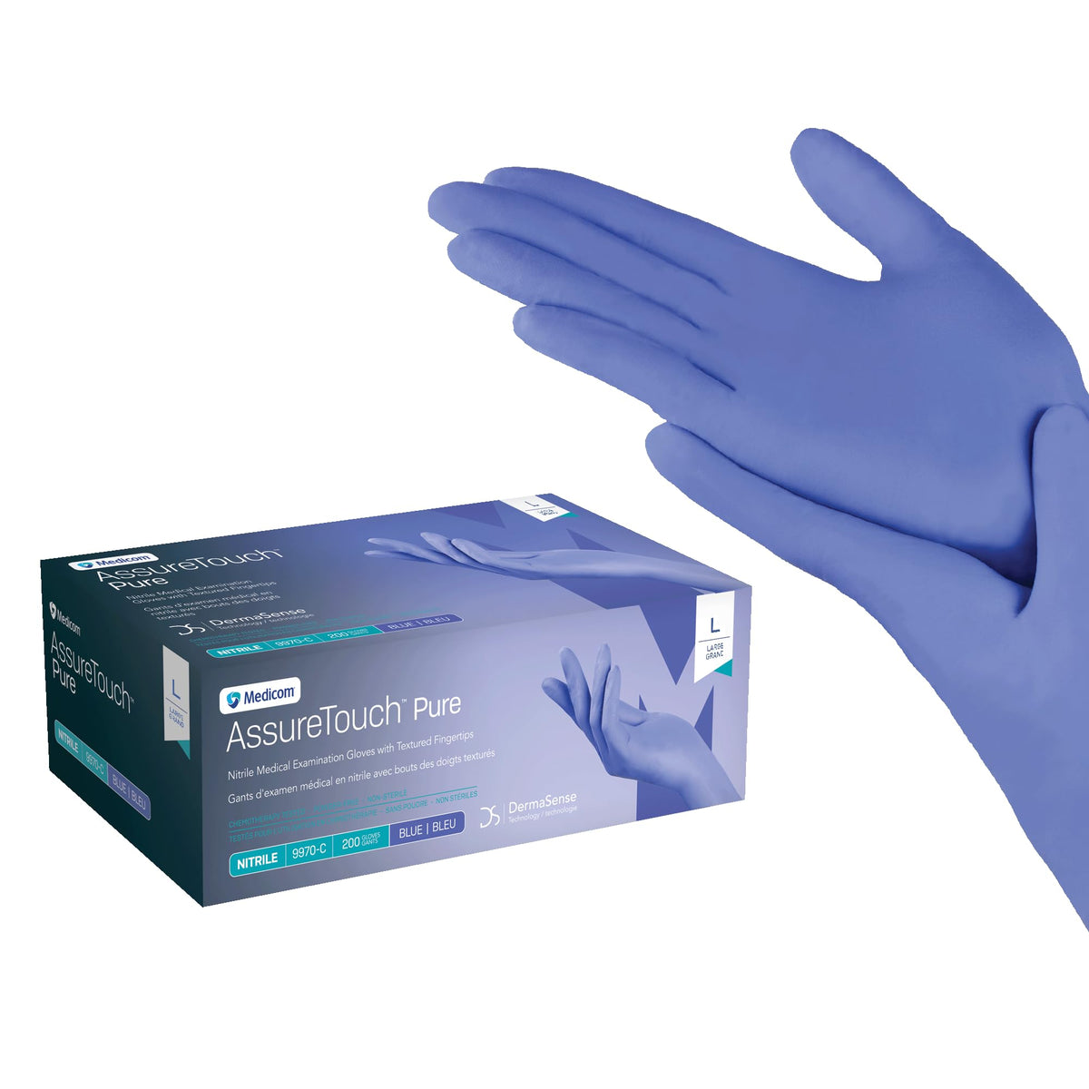 Medicom AssureTouch Pure Nitrile Medical Exam Gloves, Large 3-Mil 200 Count, Disposable Latex Free Gloves, Powder Free 🍁 All In One Marketplace Canada