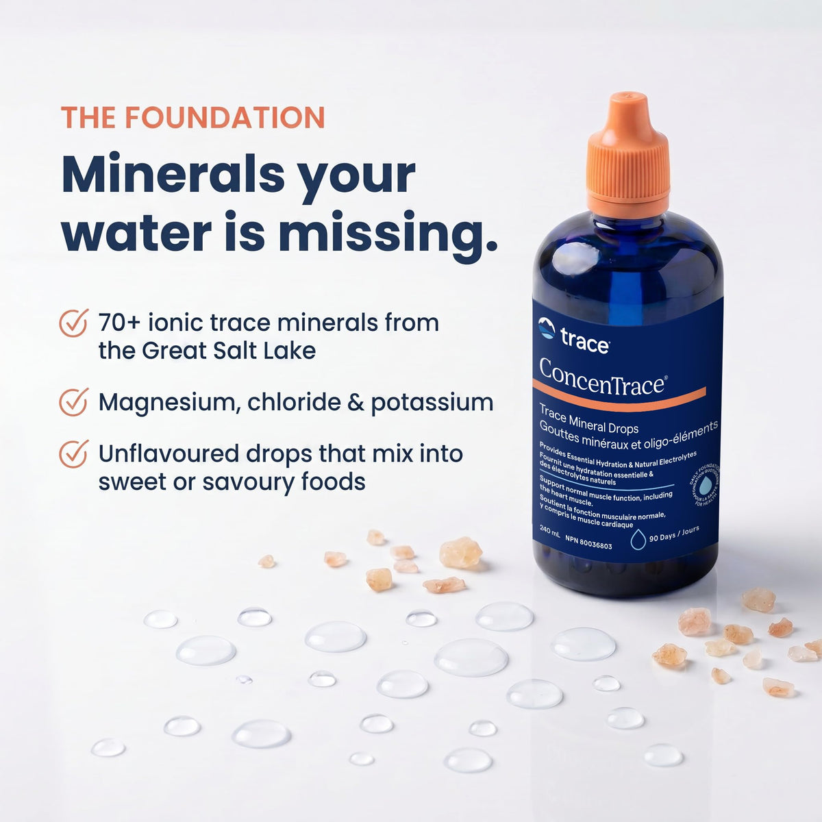 Trace Minerals ConcenTrace Drops - 240 ml, 96 Day Supply, Unflavored - Full Spectrum Minerals - Ionic Liquid Magnesium, Chloride & Potassium Electrolytes - Low Sodium Hydration 🍁 All In One Marketplace Canada