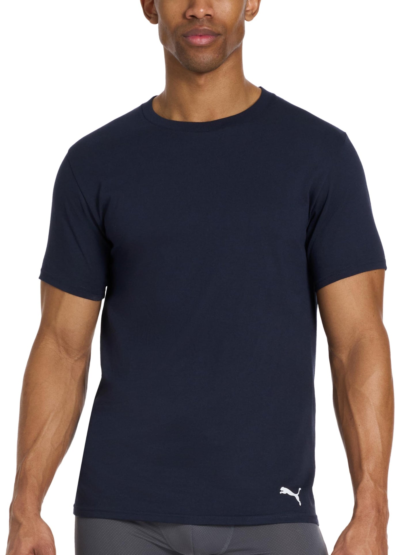 PUMA Men's 4 Pack Cotton Crewneck Short Sleeve T-Shirt, Black/Grey/White/Navy, Medium 🍁 All In One Marketplace Canada