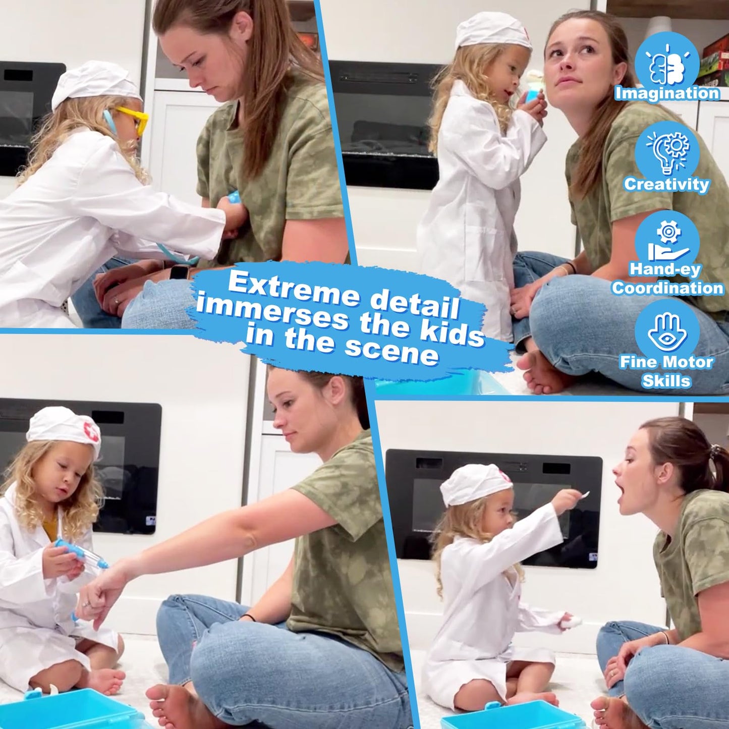 Doctor Kit Kids Toys for 2 3 4 Year Old Girl Boys, Dentist Kit Pretend Play Costume Dress Up Game Medical Kit Educational Toddler Toys for 2 3 4 5 6 + Year Old Boys Girls Birthday Gifts 🍁 All In One Marketplace Canada
