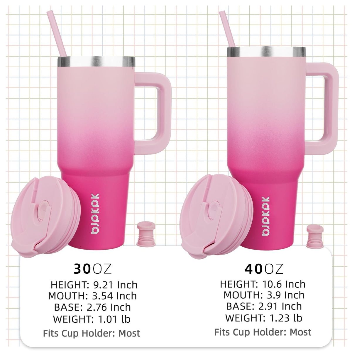 BJPKPK 40 oz Insulated Tumbler with Handle & Straw, Stainless Steel 🍁 All In One Marketplace Canada