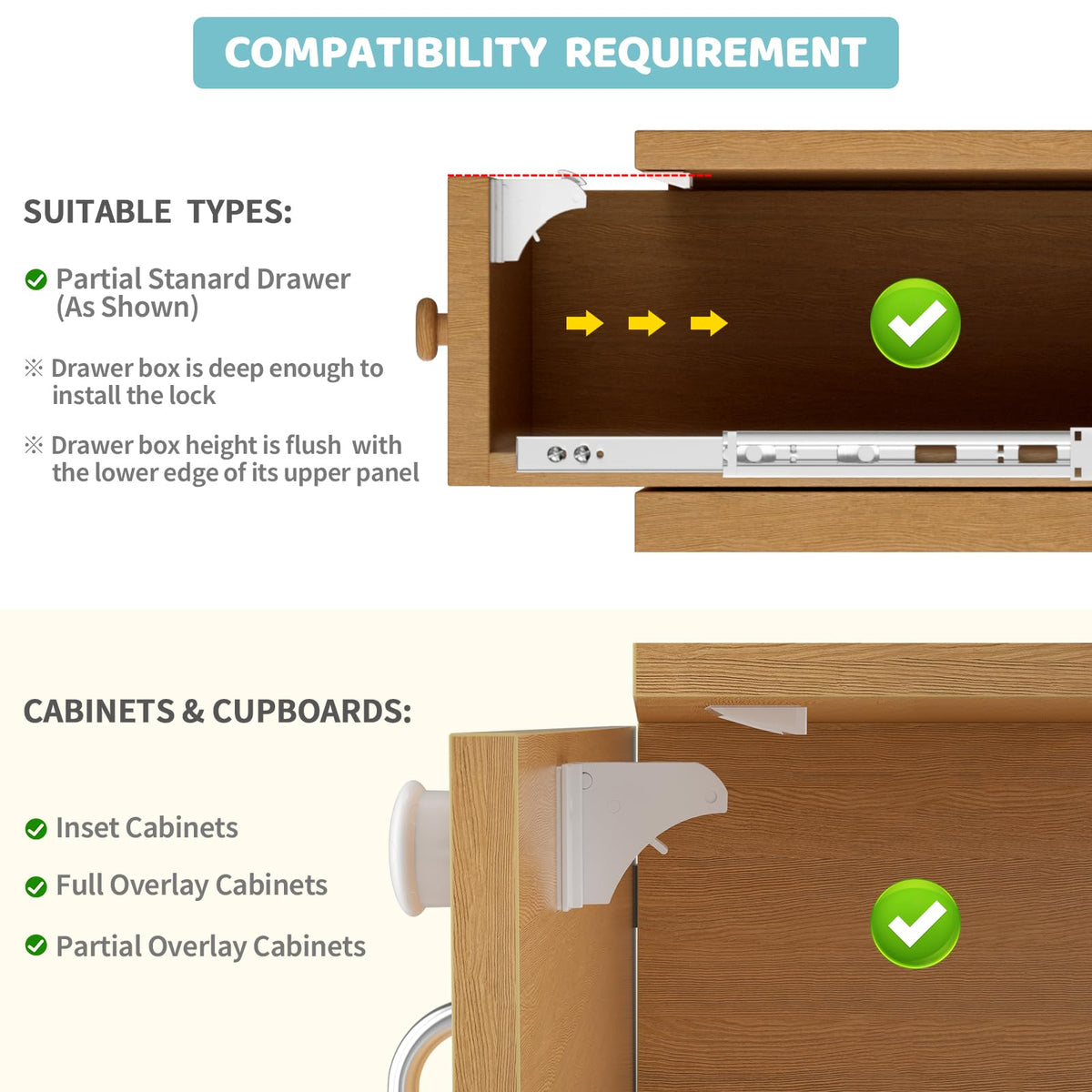 4our Kiddies 12 Pack Child Safety Magnetic Cabinet Locks with 2 Keys, No Drill Baby Proofing Drawer Locks for Baby Safety, Invisible Adhesive Magnetic Cupboard Locks for Kitchen Cabinet and Drawers 🍁 All In One Marketplace Canada