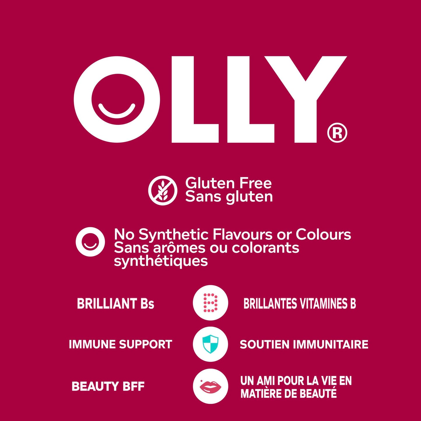 OLLY Women's Multi Gummy Supplement with no artificial flavours and colours Blissful Berry multivitamin to help support women's health 45 day supply, 90 gummies 🍁 All In One Marketplace Canada