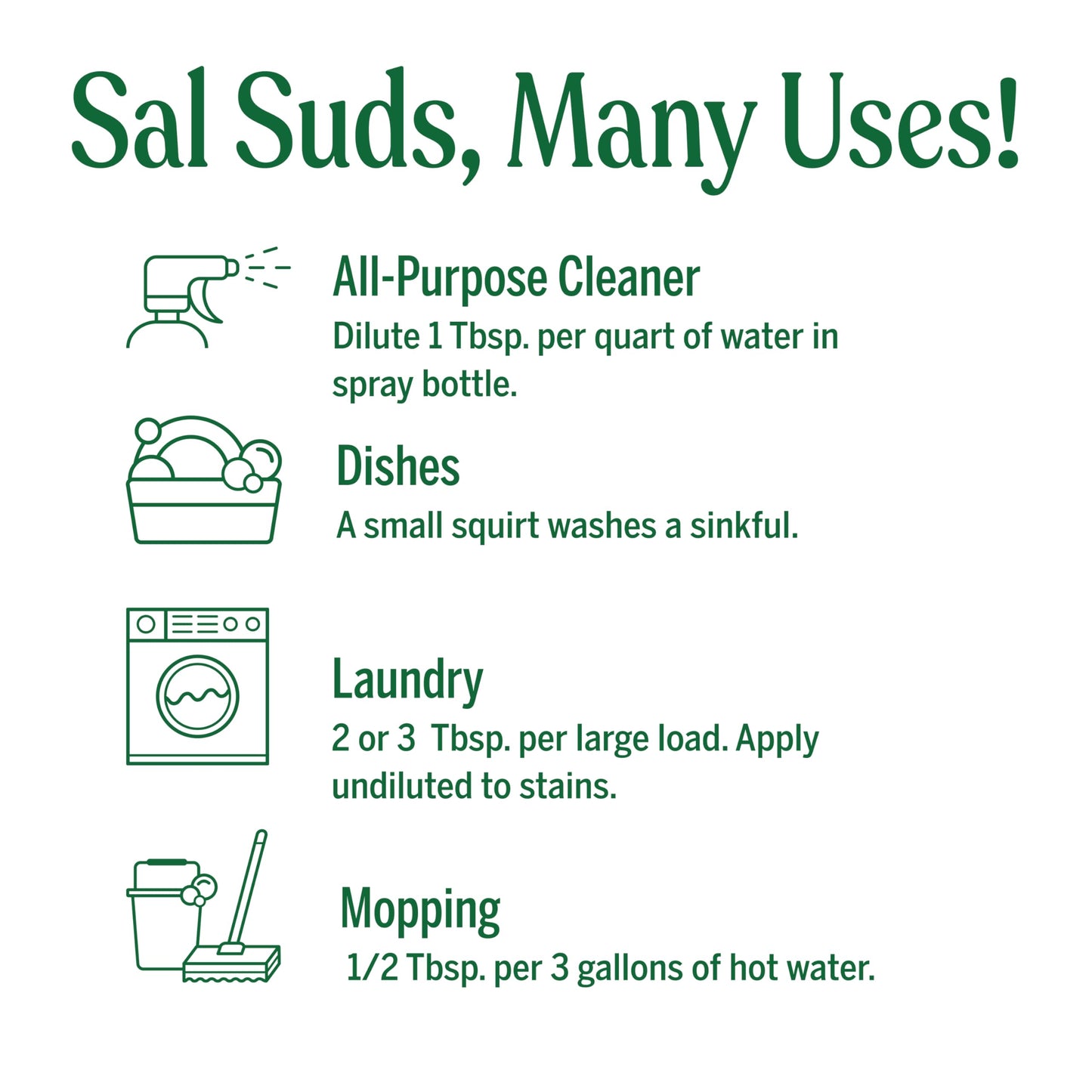 Dr. Bronner's - Sal Suds Biodegradable Cleaner (946 mL) - Concentrated All-Purpose Cleaner for Floors, Laundry, and Dishes, Cuts Grease and Dirt, Powerful Formula 🍁 All In One Marketplace Canada