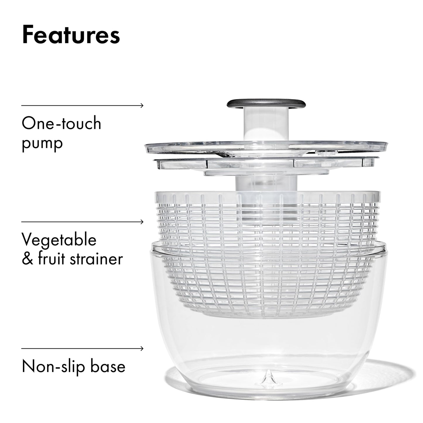 OXO Good Grips Good Grips Salad Spinner, 10.25-Inch Clear 🍁 All In One Marketplace Canada