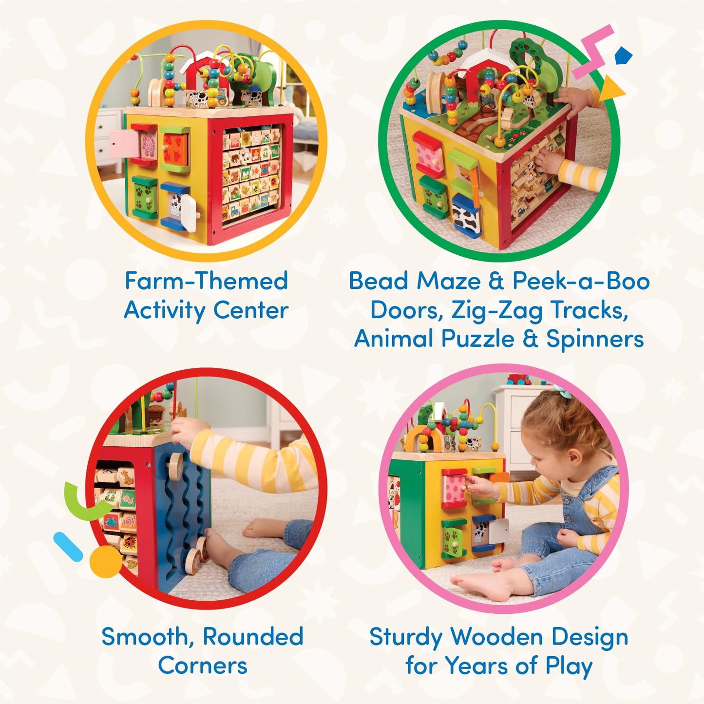 Battat Wooden Activity Cube - 5-Sided Play Center with Bead Maze, Doors 🍁 All In One Marketplace Canada