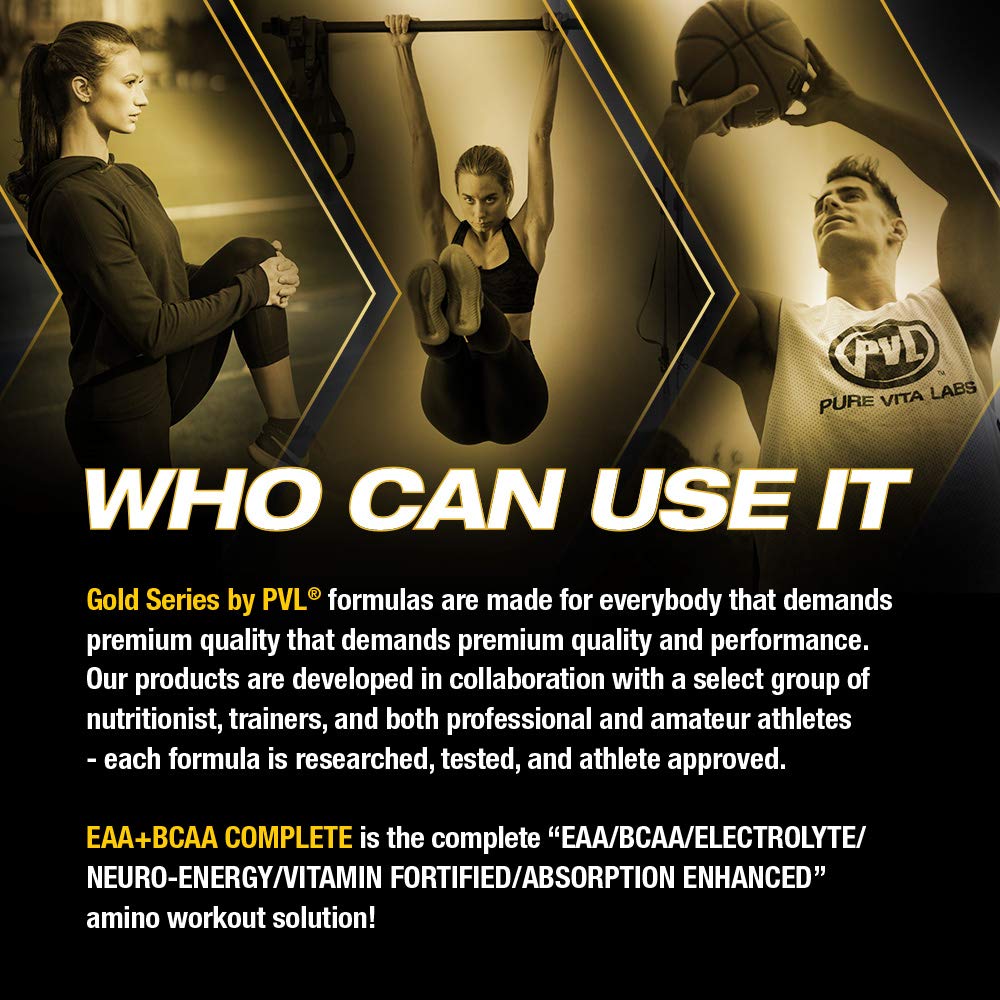 PVL EAA+BCAA COMPLETE – Essential Amino Acid Supplement with BCAAs, Electrolytes & B-Vitamins – Pre, Intra or Post Workout Powder – Keto & Vegan Friendly – Tropical Punch, 30 Servings 🍁 All In One Marketplace Canada