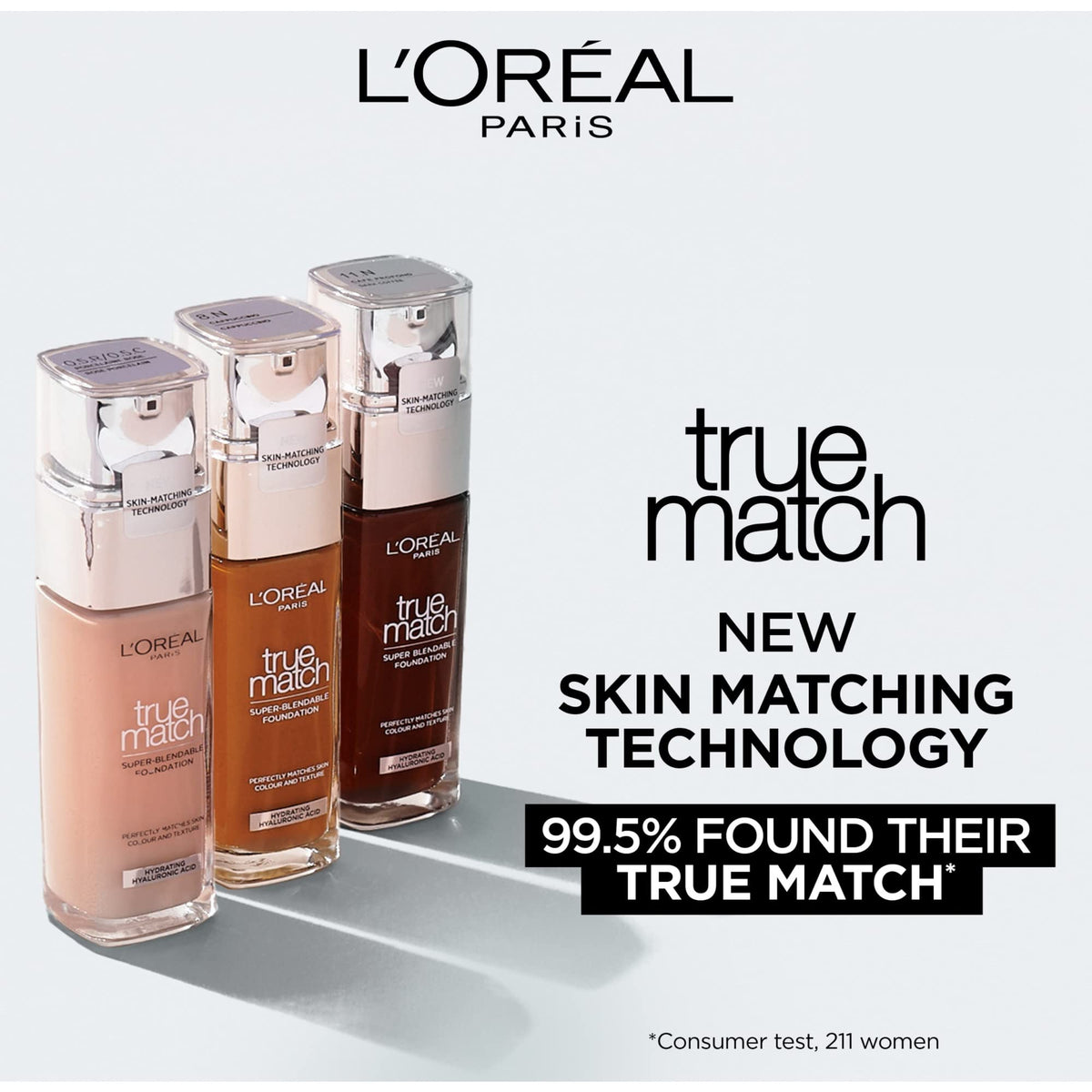 L'Oreal Paris True Match Super-Blendable Liquid Foundation, Skincare Infused with Moisturizing Cream & Hyaluronic Acid, 30 ml, Shade: 2N Vanilla 🍁 All In One Marketplace Canada