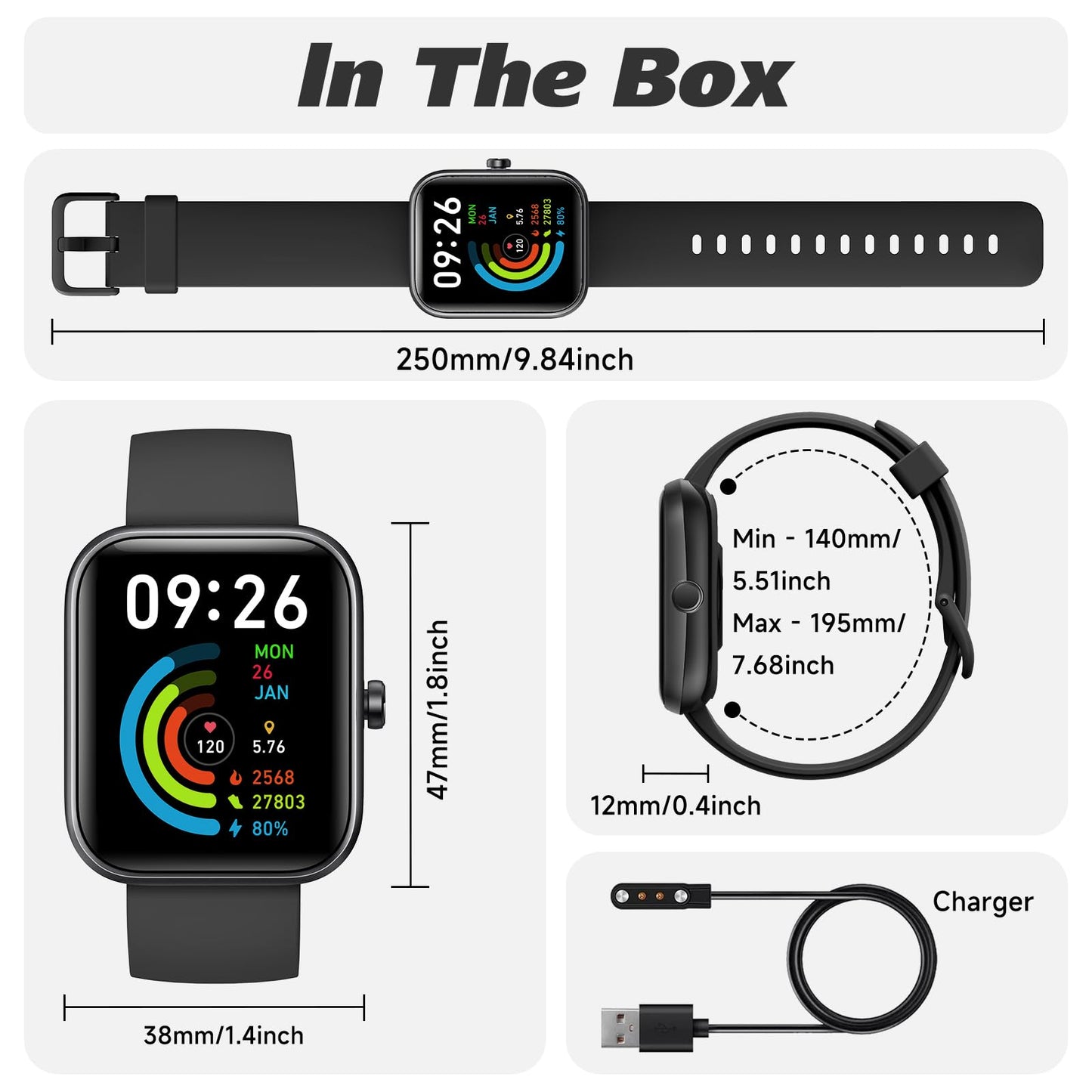 Smart Watch for Men Women with Bluetooth Call, Alexa Built-in, Heart Rate & Sleep Monitor, 1.83" DIY Dial Fitness Watch with 100+ Sport Modes, IP68 Waterproof, Compatible with Android iOS 🍁 All In One Marketplace Canada